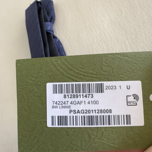 NWT GUCCI Bowtie Bow Tie Blue GG Silk 100% Authentic - Picture 10 of 10